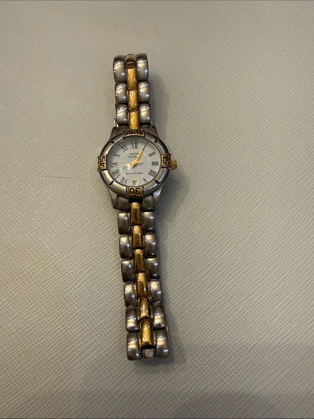 Anne Klein Two-Tone Gold and Silver Bracelet Watch